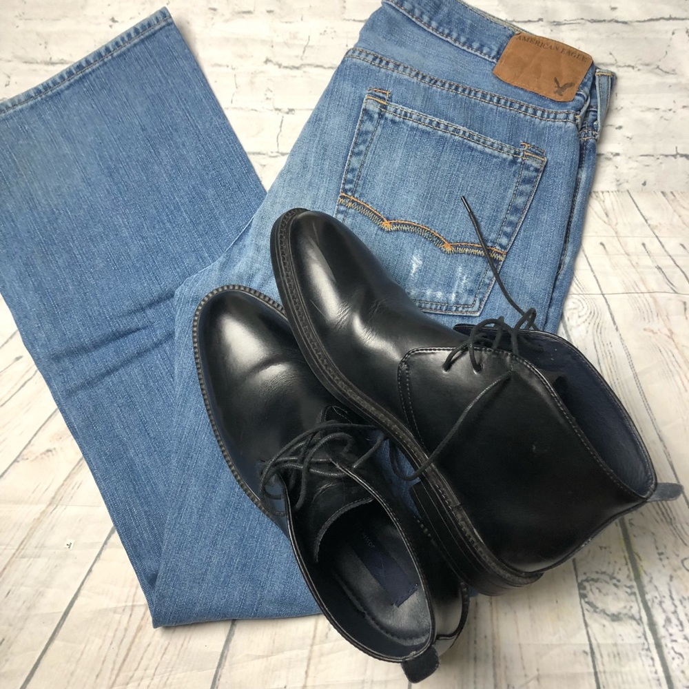 Joseph Abboud Black Casual Lace Up Boots Size 11
